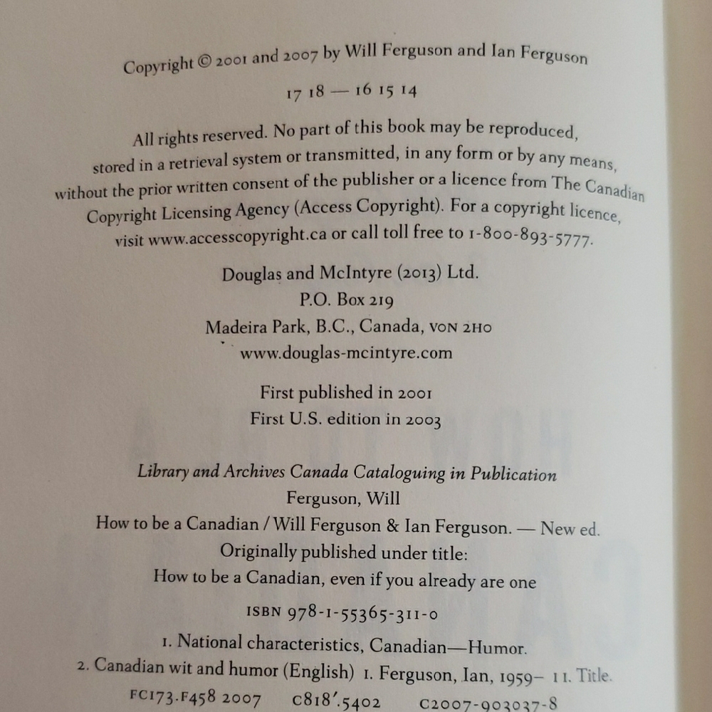 Humorous Canadian Culture Book with Red Accents - Picture 3 of 4